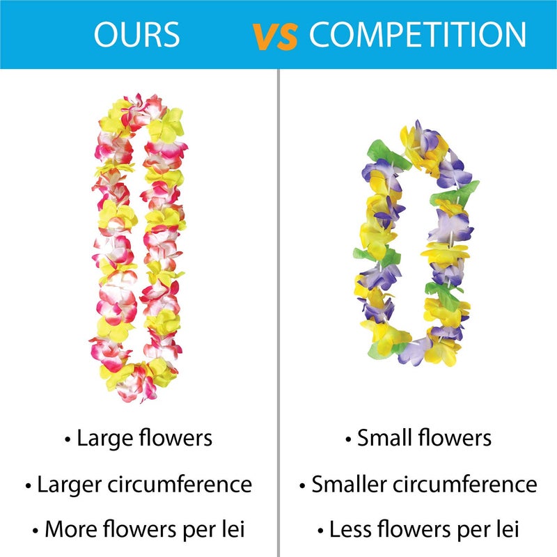 Millennial Essentials 12 Pack Thickened Hawaiian Leis Floral Necklace for Hula Dance Luau Party, Party Favors Celebrations and Decorations - Image 4